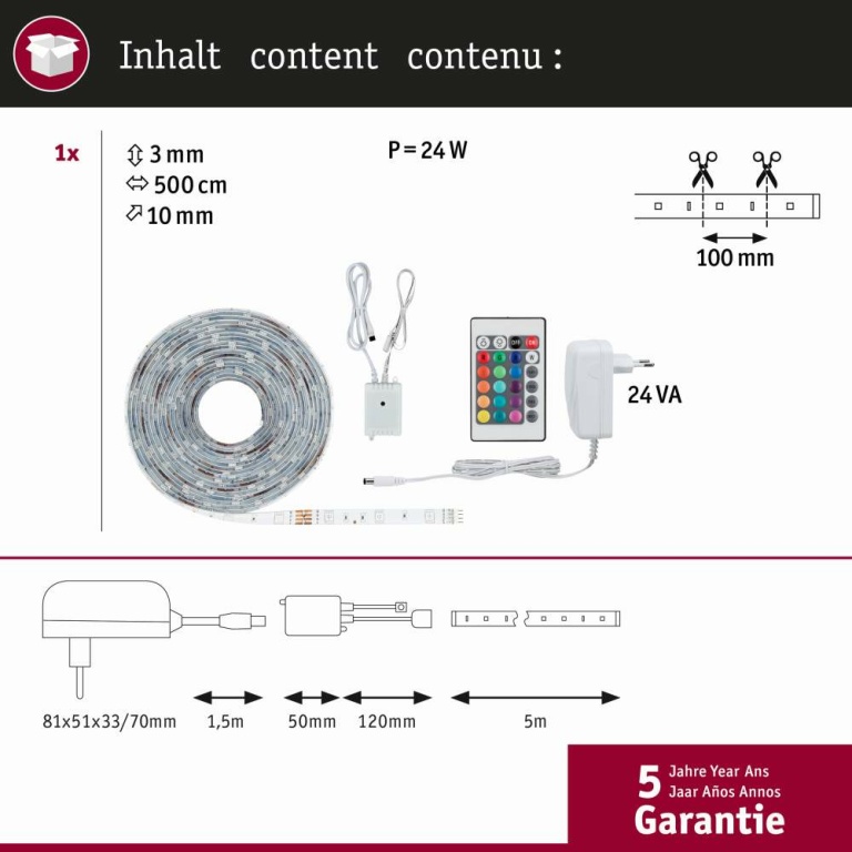 Paulmann SimpLED Strip Set 5m 20W RGB