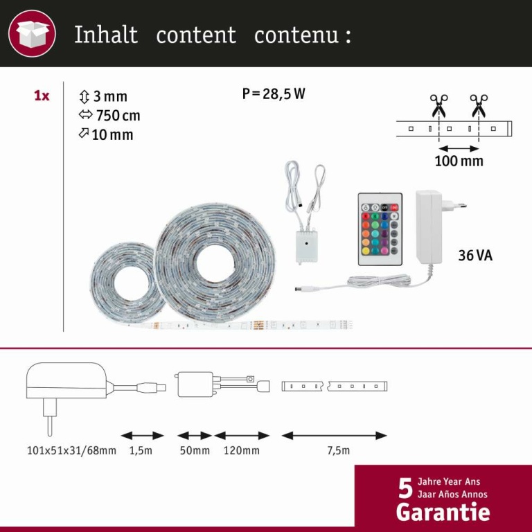 Paulmann SimpLED Strip Set 7,5m 26W RGB