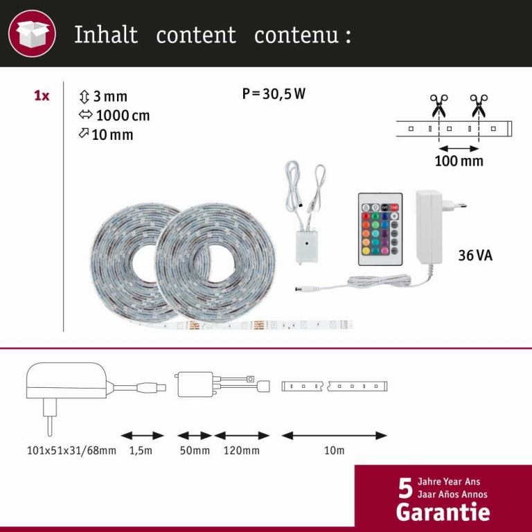 Paulmann SimpLED Strip Set 10m 28W RGB