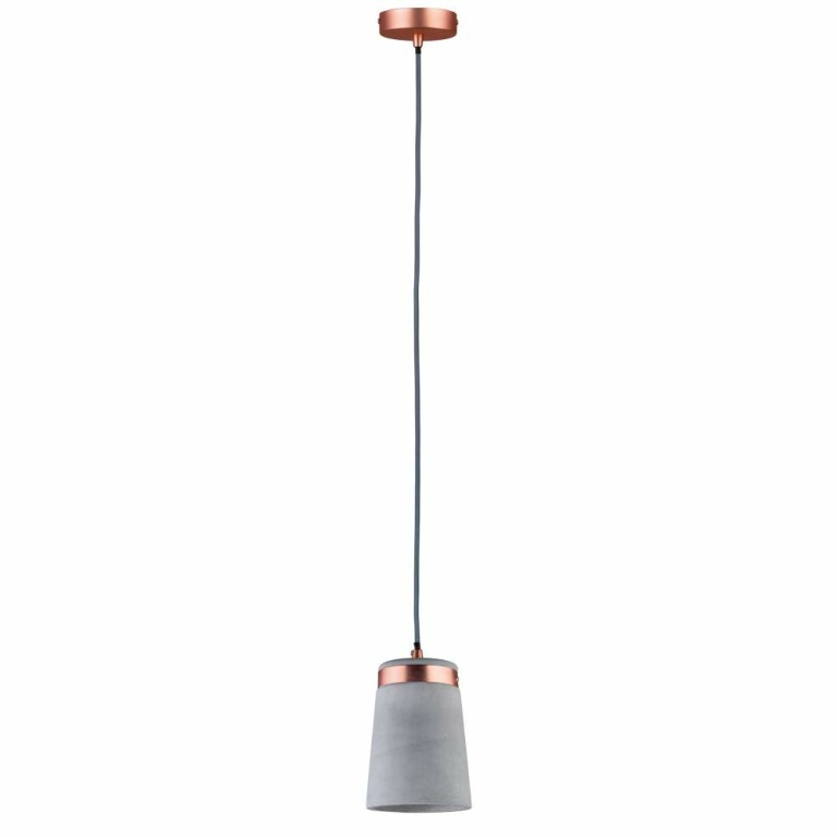 Paulmann Neordic Pendelleuchte Stig E27 max. 20W Grau/Kupfer matt dimmbar Beton/Metall 1-flammig