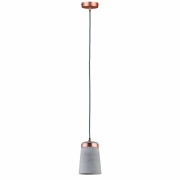 Neordic Pendelleuchte Stig E27 max. 20W Grau/Kupfer matt dimmbar Beton/Metall 1-flammig