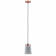 Neordic Pendelleuchte Stig E27 max. 20W Grau/Kupfer matt dimmbar Beton/Metall 1-flammig