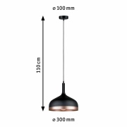 Neordic Pendelleuchte Embla E27 max. 20W Schwarz/Kupfer matt dimmbar Metall 1-flammig