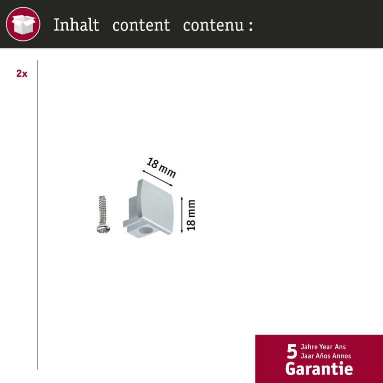 Paulmann URail Endkappe 2er-Pack Chrom matt