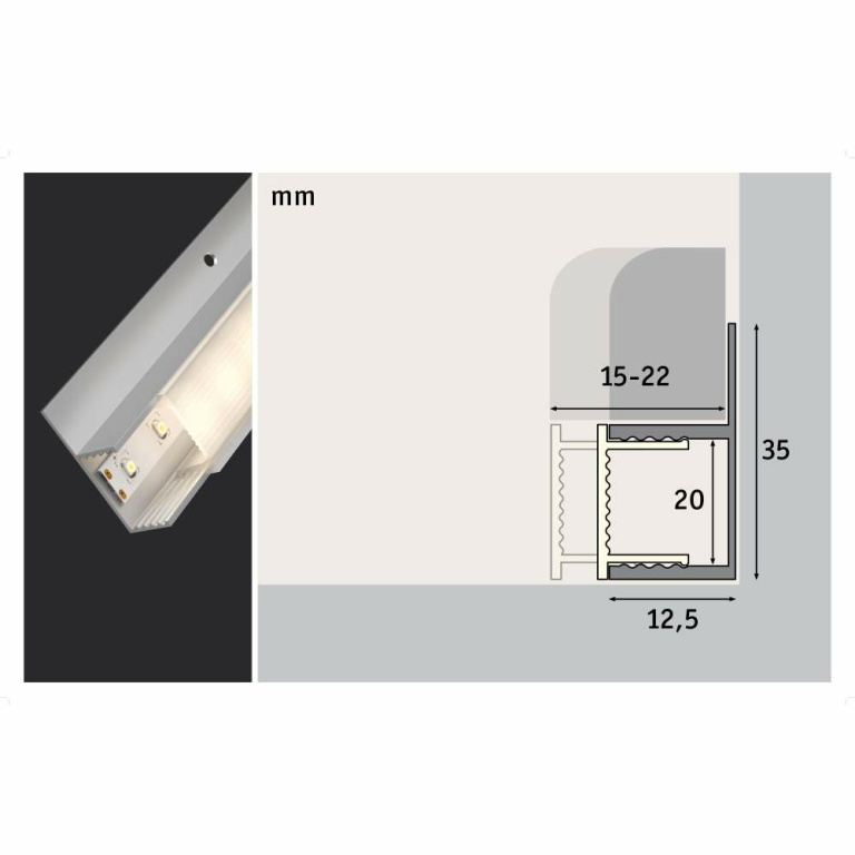 Paulmann Socle Profil mit Diffusor 200cm Alu eloxiert