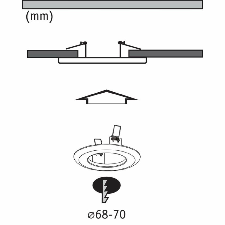 Paulmann Zubehör Einbauleuchten-Einbauadapter Ø 130 mm 75-120 mm auf 68-70 mm 130mm Weiß matt