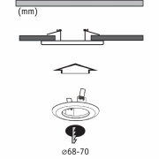 Zubehör Einbauleuchten-Einbauadapter Ø 130 mm 75-120 mm auf 68-70 mm 130mm Weiß matt