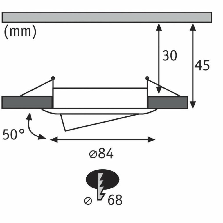 Paulmann Einbauleuchte LED Reflector Coin 6,8W Eisen