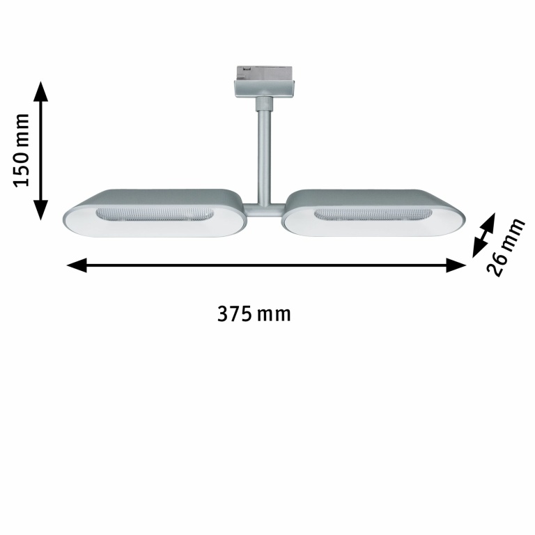 Paulmann URail LED Schienenspot Dipper mit Doppelkopf 8W 650lm 2700K dimmbar chrom matt (LED fest verbaut)