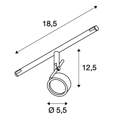 SLV SALUNA Seilleuchte schwarz schwenkbar für TENSEO Niedervolt-Seilsystem QR-C51