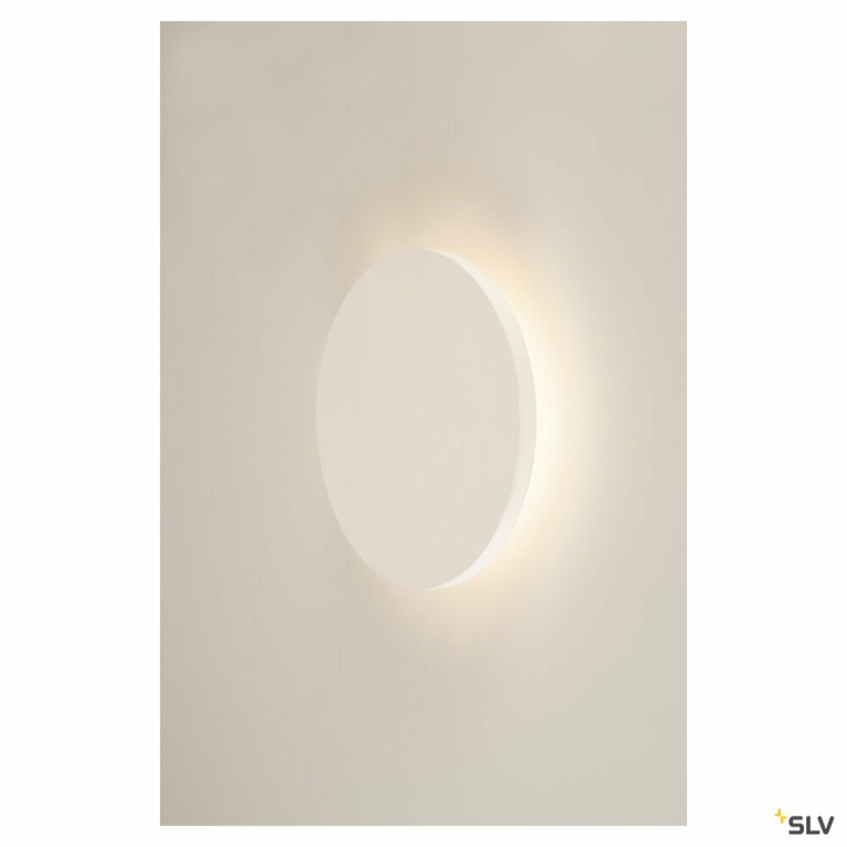 SLV PLASTRA, Wandleuchte, LED, 3000K, rund, weißer Gips, Ø 30cm