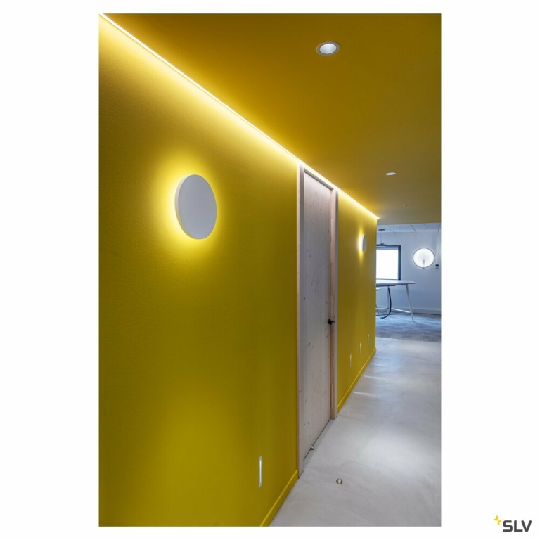 SLV PLASTRA, Wandleuchte, LED, 3000K, rund, weißer Gips, Ø 30cm