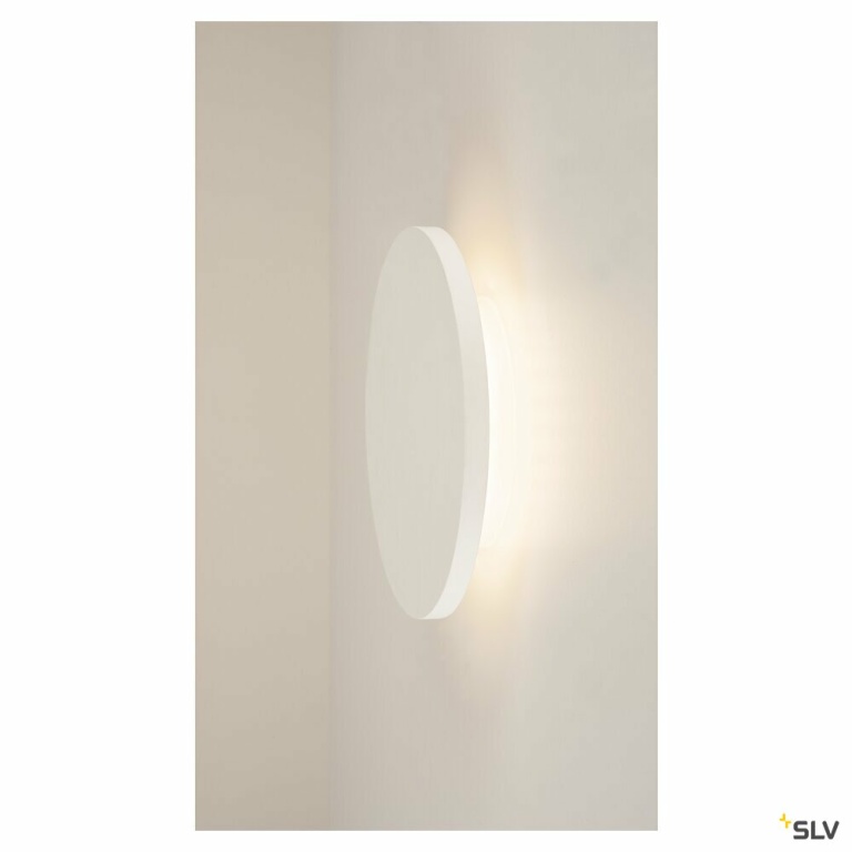 SLV PLASTRA, Wandleuchte, LED, 3000K, rund, weißer Gips, Ø 30cm