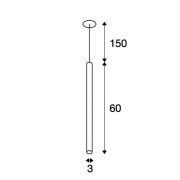 HELIA 60, Pendelleuchte, LED, 3000K, rund, weiß, flache Rosette zum Einbau, 7,5W