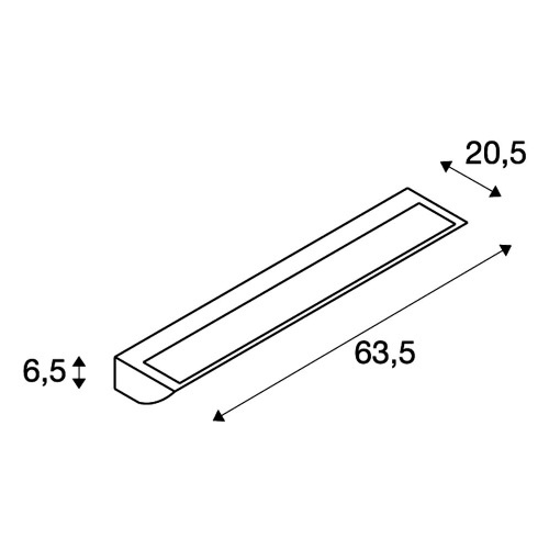 SLV VANO WING, Outdoor Strahler, LED, 3000K, silbergrau, B/H/T 63,5/6,5/20,5 cm