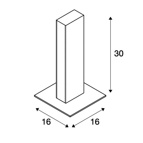 SLV H-POL, Wege- und Standleuchte, einflammig, LED, 3000K, anthrazit, L/B/H 16,5/16,5/36 cm