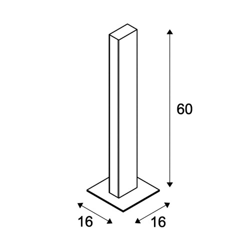 SLV H-POL, Wege- und Standleuchte, einflammig, LED, 3000K, anthrazit, L/B/H 16,5/16,5/66 cm