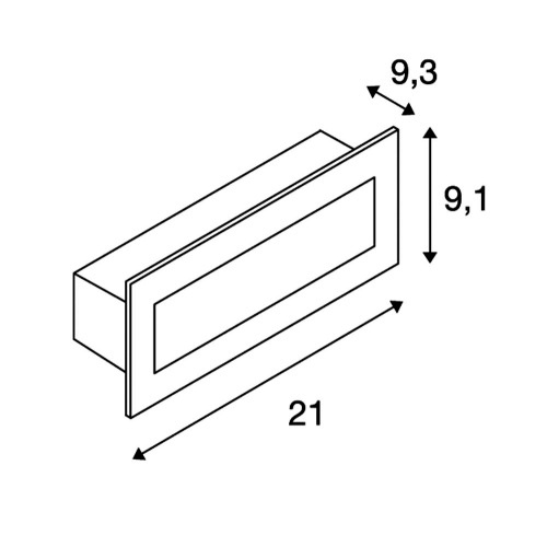 SLV BRICK, Outdoor Wandeinbauleuchte, LED, 3000K, edelstahl, IP67, 230V, 950lm 10W