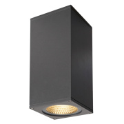 BIG THEO WALL, Outdoor Wandleuchte, zweiflammig, LED, 3000K, Flood up/down, anthrazit, B/H/T 13/27,5/13,5 cm