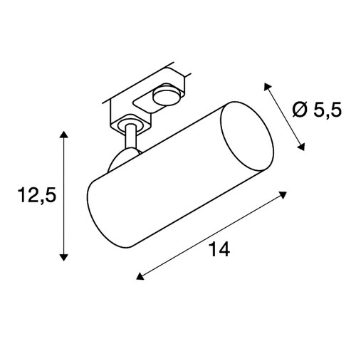 SLV HELIA 50 LED Strahler für 3Phasen Hochvolt-Stromschiene, 3000K, schwarz, 35°, inkl. 3 Phasen-Adapter