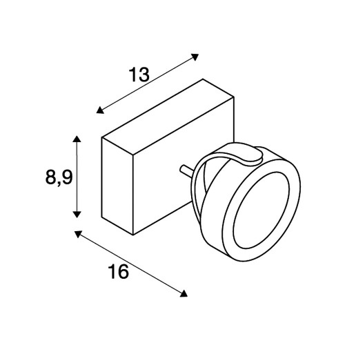 SLV KALU LED 1 Wand- und Deckenleuchte, schwarz, 3000K, 60°