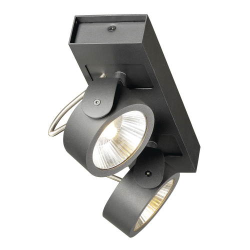 SLV KALU LED 2 Wand- und Deckenleuchte, schwarz, 3000K, 60°