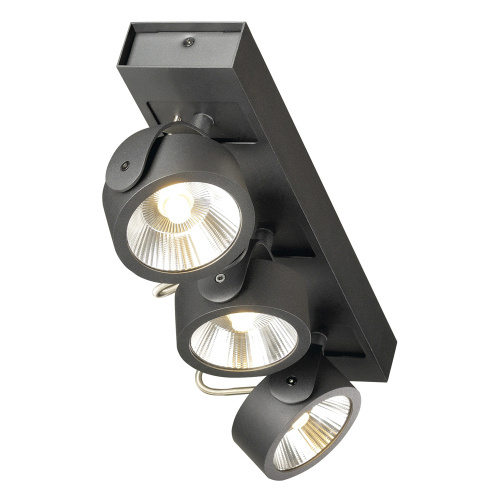 SLV KALU LED 3 Wand- und Deckenleuchte, schwarz, 3000K, 60°