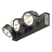 KALU LED 3 Wand- und Deckenleuchte, schwarz, 3000K, 60°