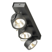 KALU LED 3 Wand- und Deckenleuchte, schwarz, 3000K, 60°