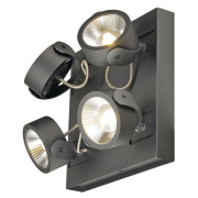 KALU LED 4 Wand- und Deckenleuchte, square, schwarz, 3000K, 60°