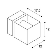 SQUARE TURN, QT14, Outdoor Wandleuchte, silbergrau, max. 42W, IP44