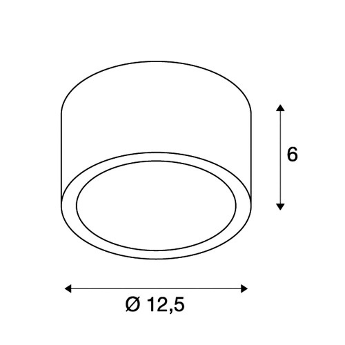 SLV ROX CEILING OUT, TCR-TSE, Outdoor Deckenleuchte, alu gebürstet, max.11W, IP44