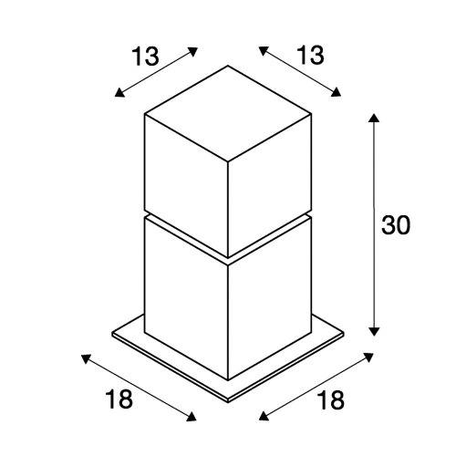 SLV SQUARE POLE 30, E27, Outdoor Stehleuchte, alu gebürstet, max. 20W, IP44