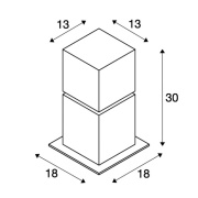 SQUARE POLE 30, E27, Outdoor Stehleuchte, alu gebürstet, max. 20W, IP44