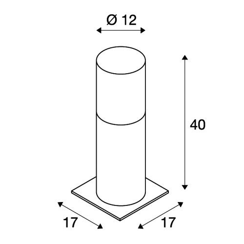 SLV LISENNE POLE 40, E27, grau, IP54