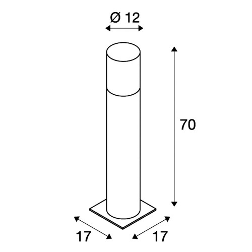 SLV LISENNE POLE 70, E27, grau, IP54