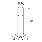 LISENNE POLE 70, E27, grau, IP54