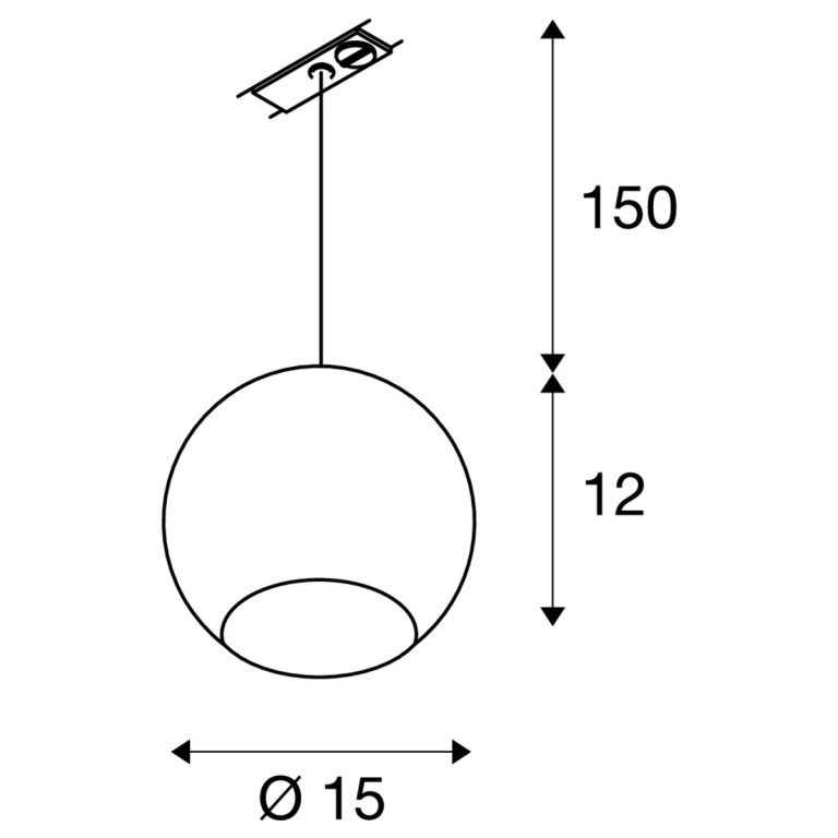 SLV LIGHT EYE® 150 Pendelleuchte schwarz / chrom QPAR111 für 1-Phasen Hochvolt-Stromschiene