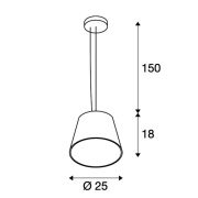 PLASTRA Pendelleuchte, TCR-TSE, weiss, max. 11W