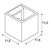 SOLID CUBE Wandleuchte, QT14, grau, max. 25W