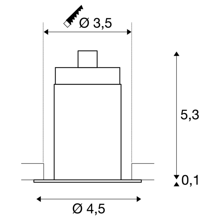 SLV HORN MINI LED Deckeneinbauleuchte matt weiß Aluminium 3000K 12° Ausstrahlwinkel