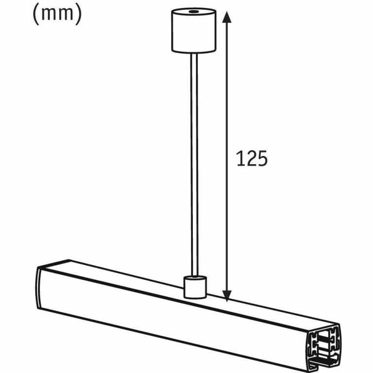 Paulmann Stangenabhängung Chrom 125mm oder 250mm für URail Schienensystem