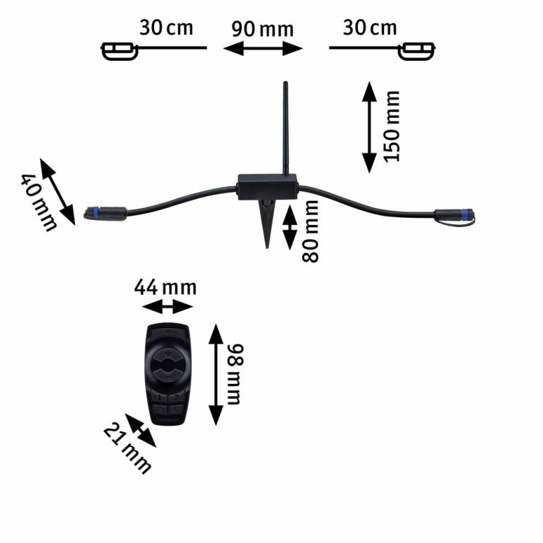 Paulmann Plug & Shine Controller Wireless mit Fernbedienung IP68 Schwarz