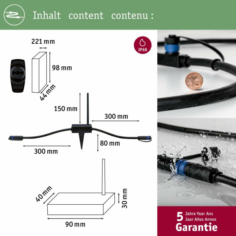 Paulmann Plug & Shine Controller Wireless mit Fernbedienung IP68 Schwarz