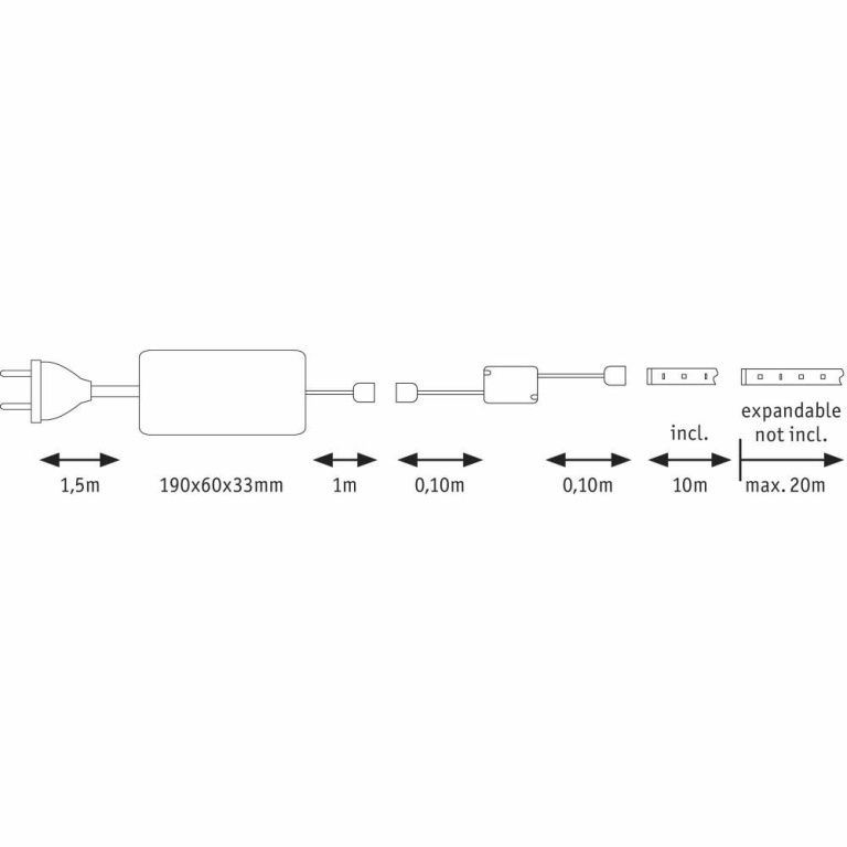 Paulmann MaxLED 500 Basisset unbeschichtet 10m Tagestlichtweiß inkl. Bluetooth Controller