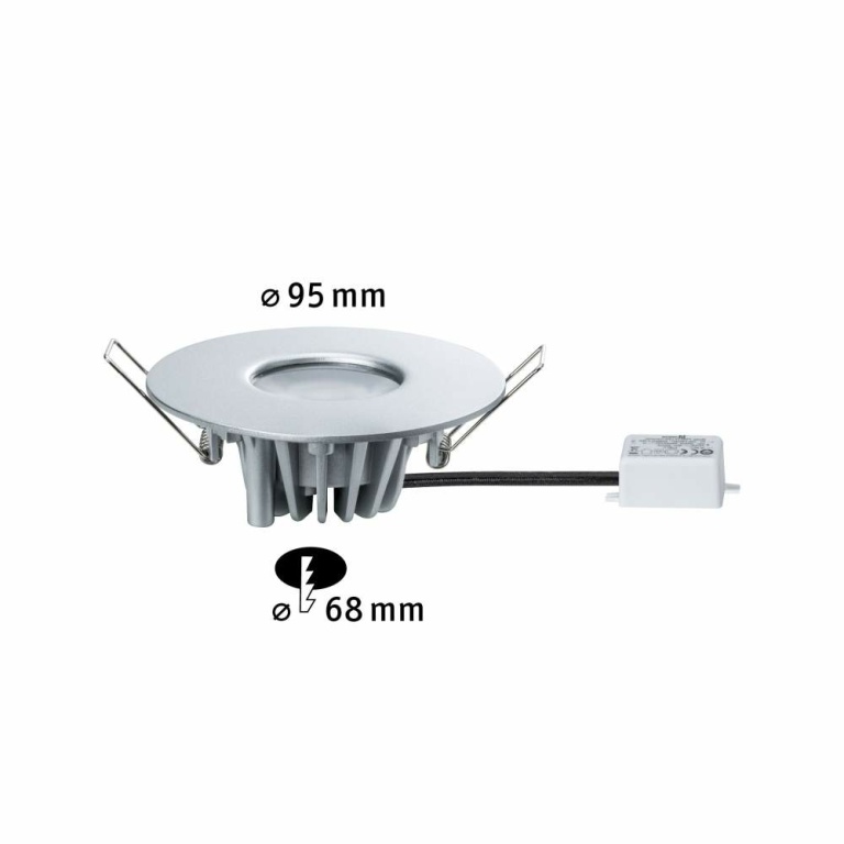 Paulmann House Außeneinbauleuchte IP44 rund 95mm 3000K 4,4W 410lm 230V Silber Metall/Acryl