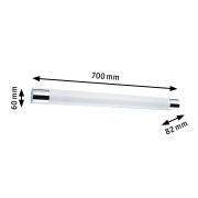 LED Spiegelleuchte Orgon Chrom mit Steckdose 70cm IP44 3000K 10,5W 835lm 230V