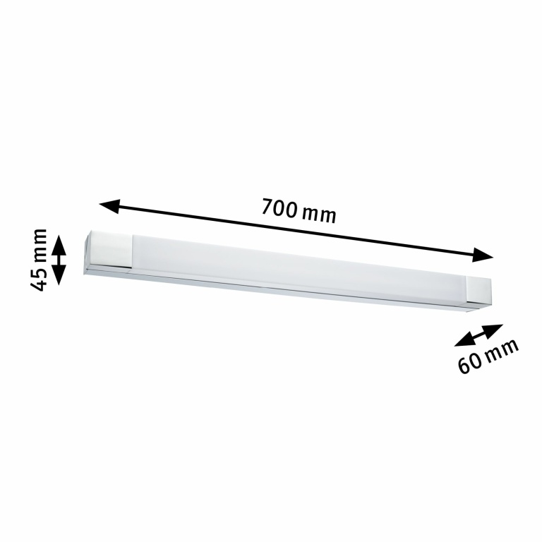 Paulmann LED Wand- & Spiegelleuchte Quasar Chrom 70cm IP44 3000K 10,5W 835lm 230V