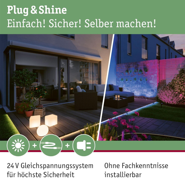 Paulmann Plug & Shine LED Bodeneinbauleuchte rund IP67 3000K 6W schwenkbar Einzelspot