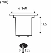 Plug & Shine LED Bodeneinbauleuchte rund IP67 3000K 6W schwenkbar Einzelspot